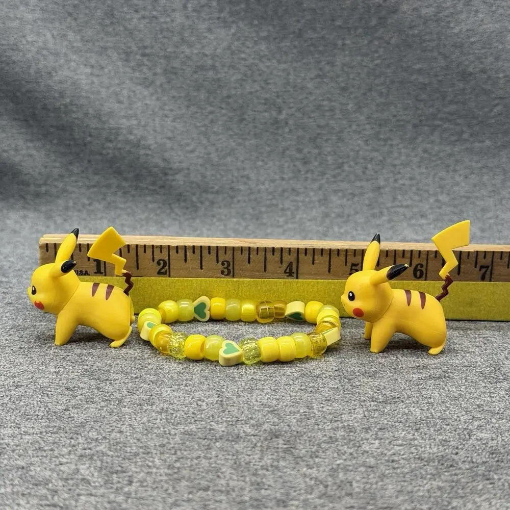 2018 Pokemon Pikachu Pichu Gashapon Figure Bracelet Mini Toy 3pc Set